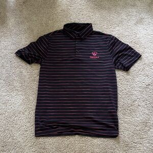 Under Armour Black Polo with Pink Stripes